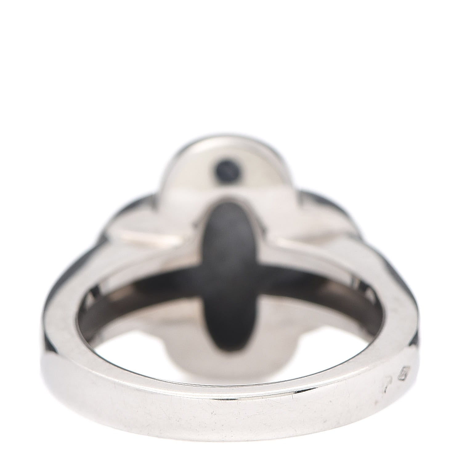Van Cleef & Arpels 18K White Gold Grey Mother of Pearl Pure Alhambra Ring 52 6 4 of 6