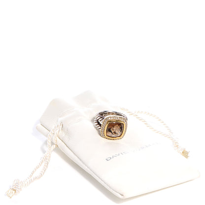 David Yurman Sterling Silver 18K Yellow Gold Diamond Smoky Quartz 11mm Albion Ring 47 4 5 of 5