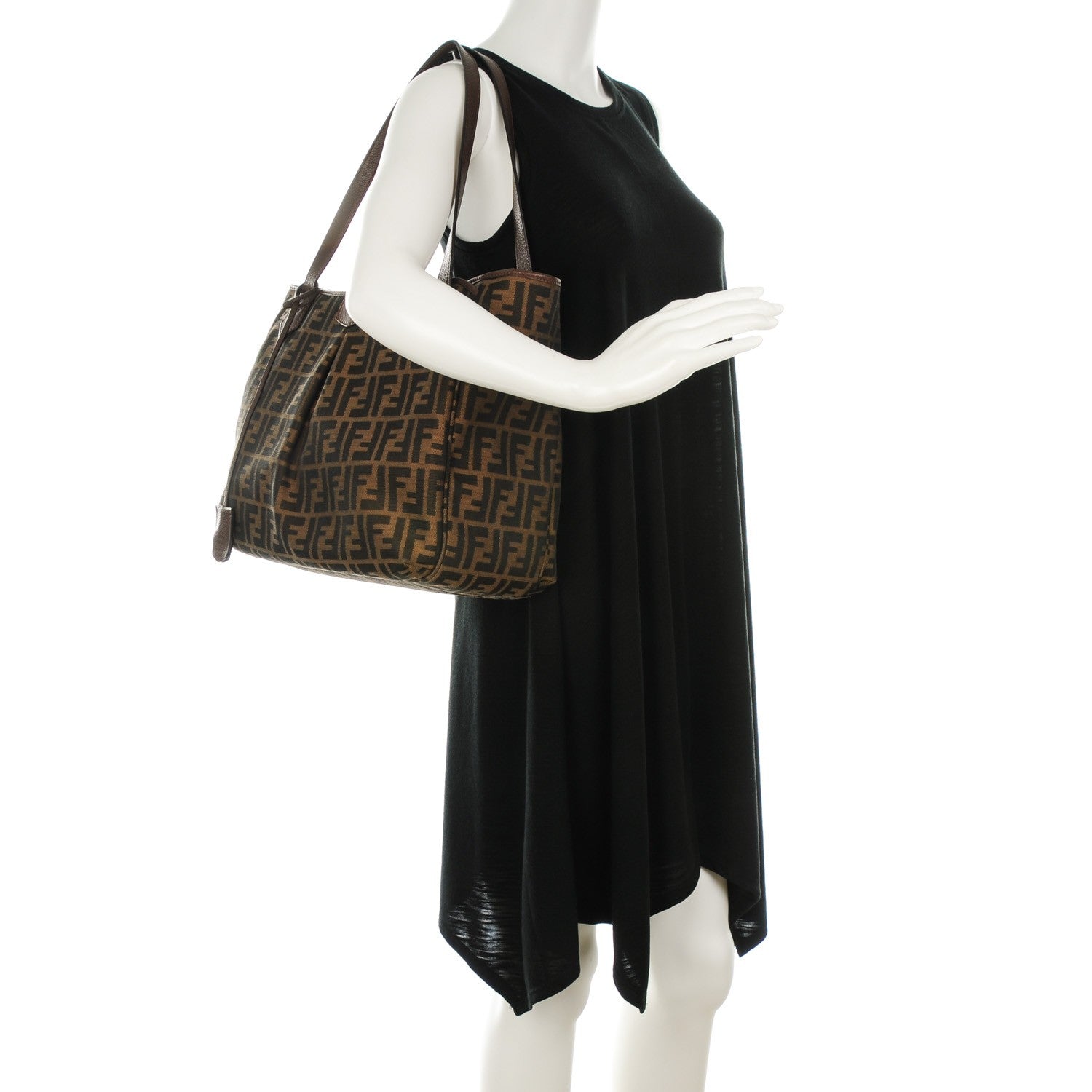 Fendi Zucca Vitello Artic Grande Shopping Tote Tobacco Castagna 2 of 7