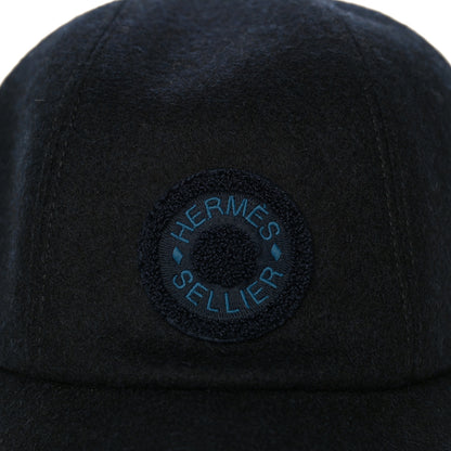 Hermes Wool Davis Varsity Cap 57 Marine 9 of 10