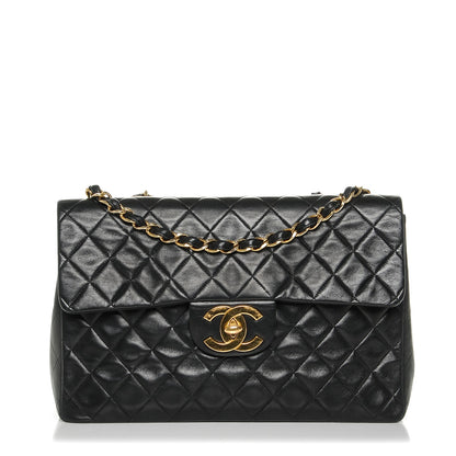 Chanel Lambskin Quilted XL Jumbo Single Flap Black 1 of 9