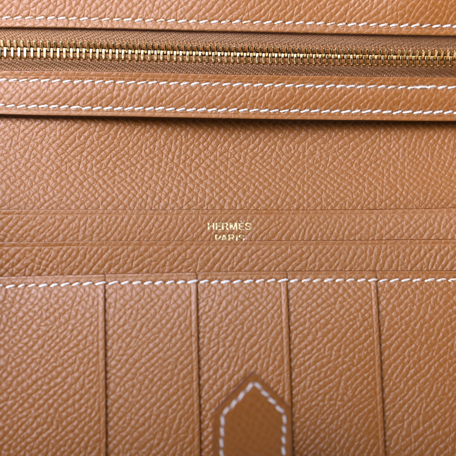 Hermes Epsom Bearn Gusset Wallet Gold 6 of 10