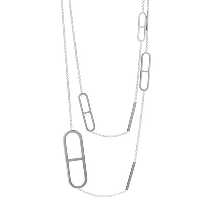 Hermes Sterling Silver Ever Chaine d'Ancre Long Necklace 120 1 of 5