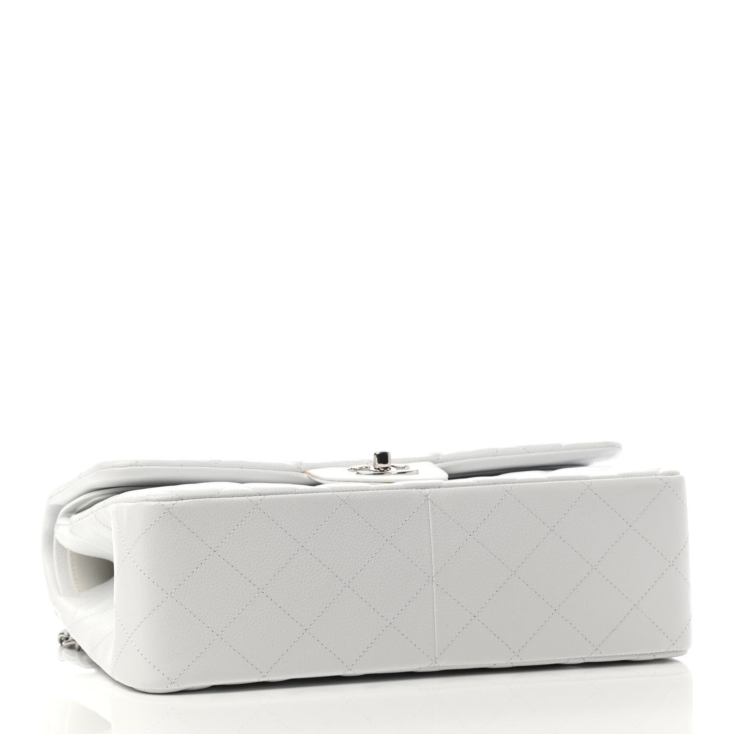 Caviar Quilted Jumbo Double Flap White
