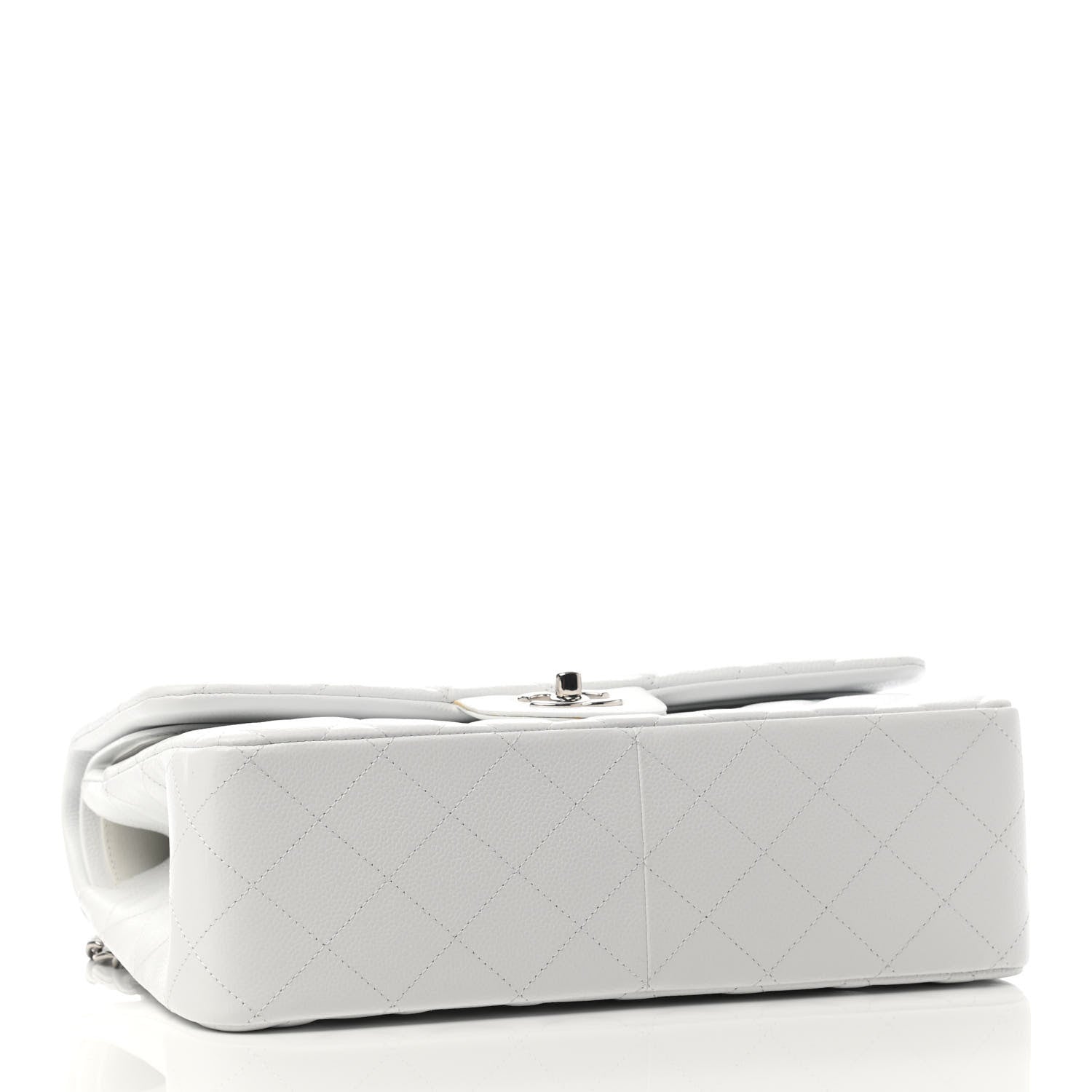 Chanel Caviar Quilted Jumbo Double Flap White 3 of 4