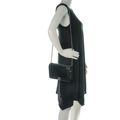 Chanel Patent Small Boy Reverso Flap Navy Blue 2 of 8