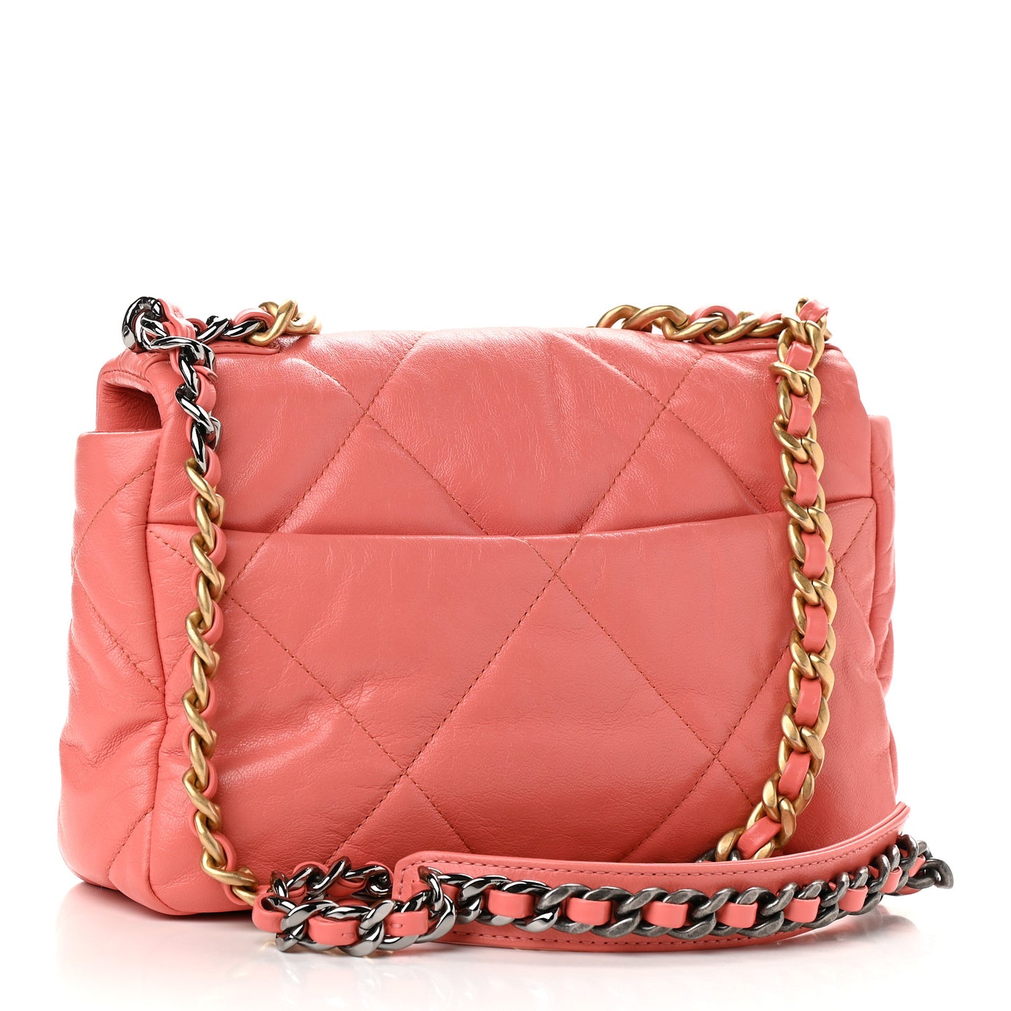 Goatskin Quilted Medium Chanel 19 Flap Pink