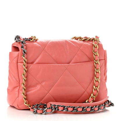 Chanel Goatskin Quilted Medium Chanel 19 Flap Pink 3 of 11