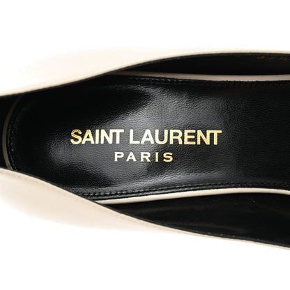Saint Laurent Calfskin Bow Anais Pumps 37.5 White 7 of 9