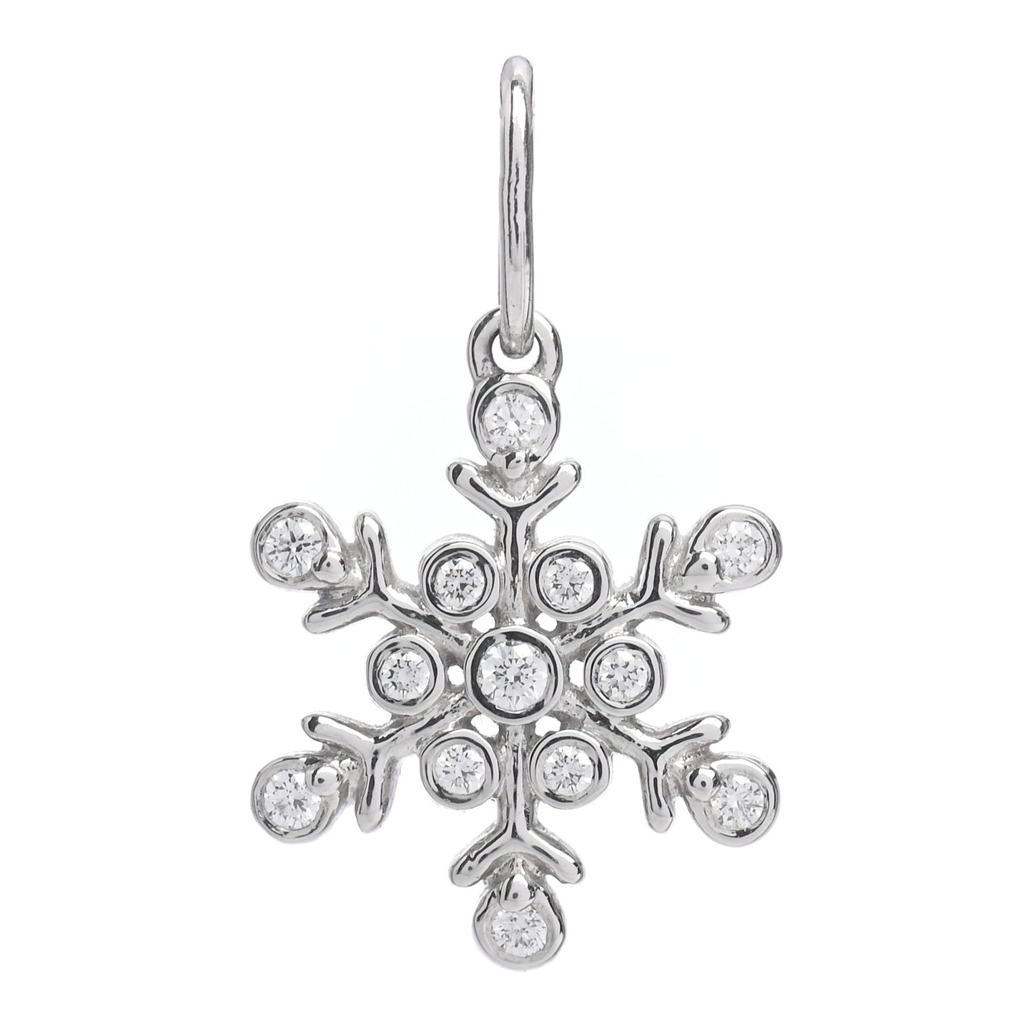 Platinum Diamond Snowflake Charm