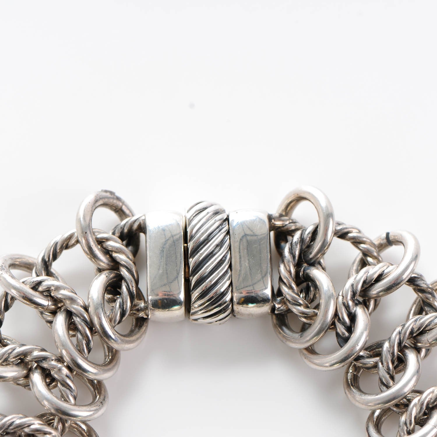 David Yurman Sterling Silver 18K Yellow Gold Turquoise 14mm Albion Bracelet 5 of 6