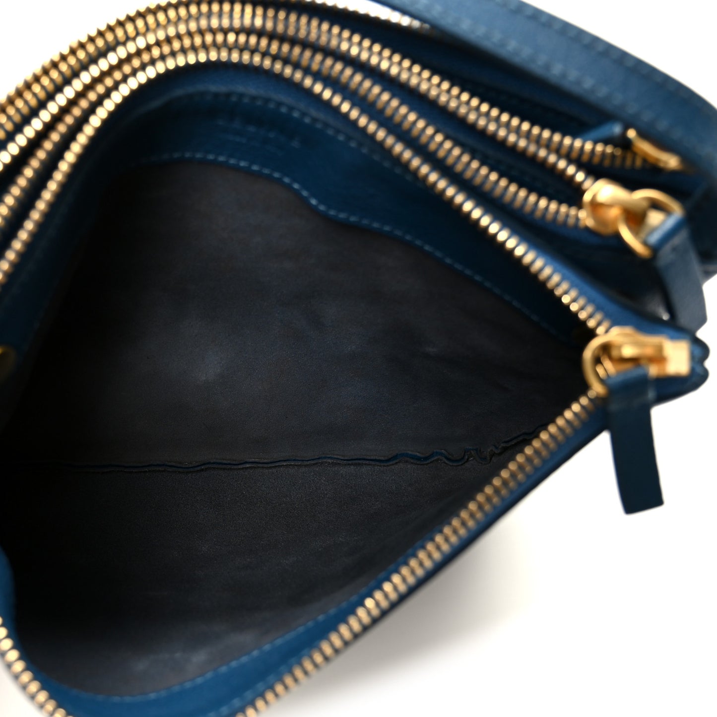Goatskin Small Trio Crossbody Bag Blue