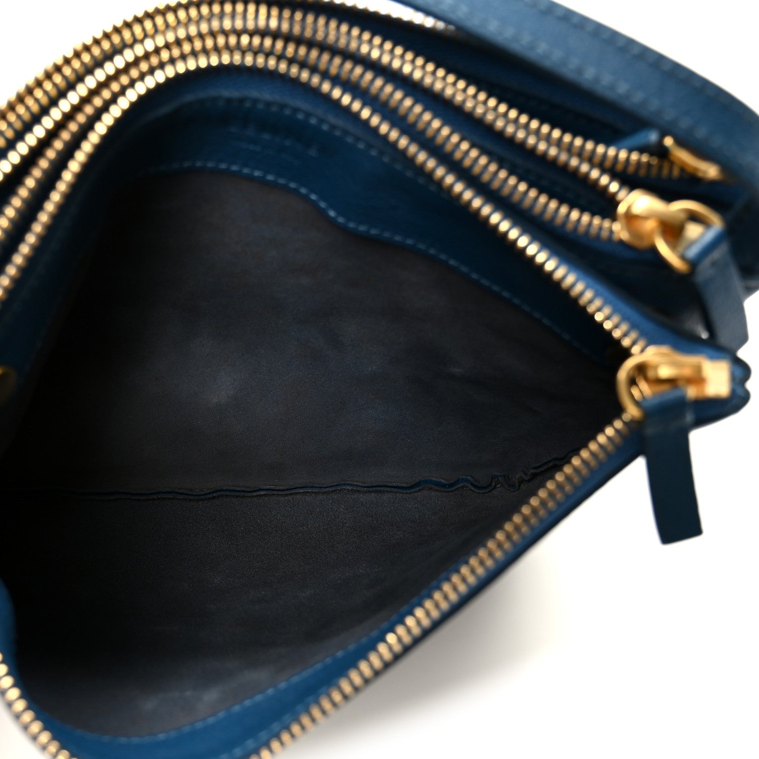 Celine Goatskin Small Trio Crossbody Bag Blue 7 of 12