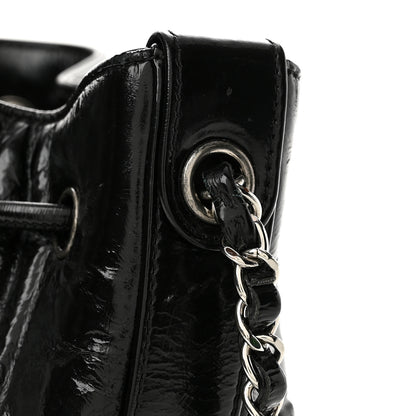 Chanel Shiny Aged Calfskin CC Chain Drawstring Bag Black 13 of 13