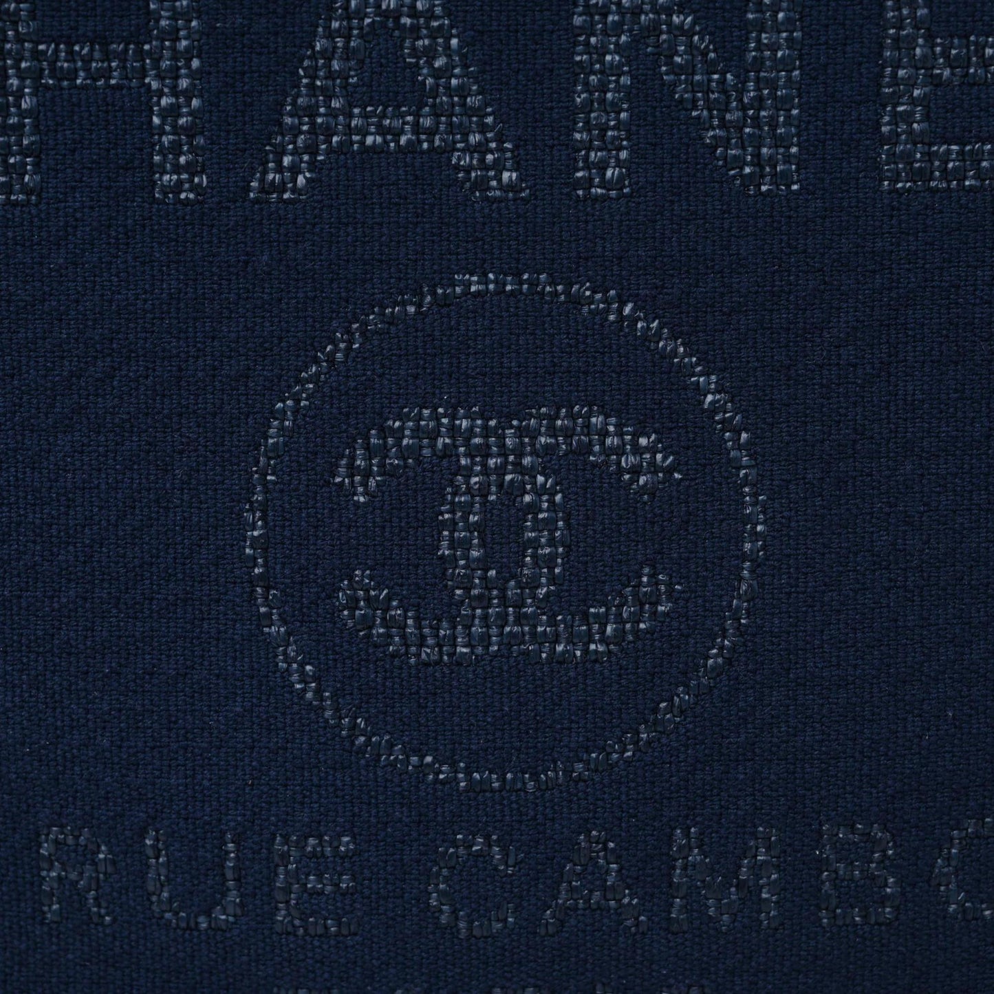 Mixed Fibers Calfskin Medium Deauville Tote Dark Blue