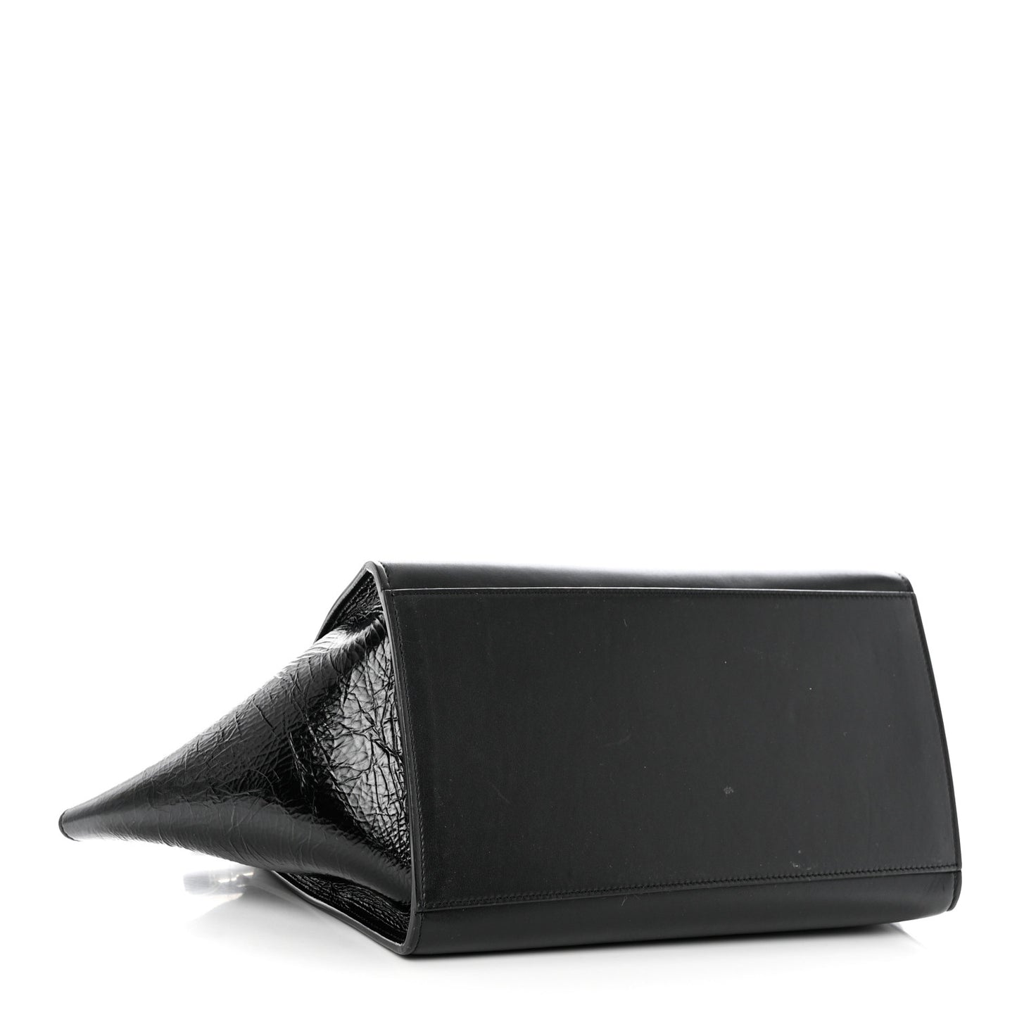 Shiny Goatskin Small Trapeze Black