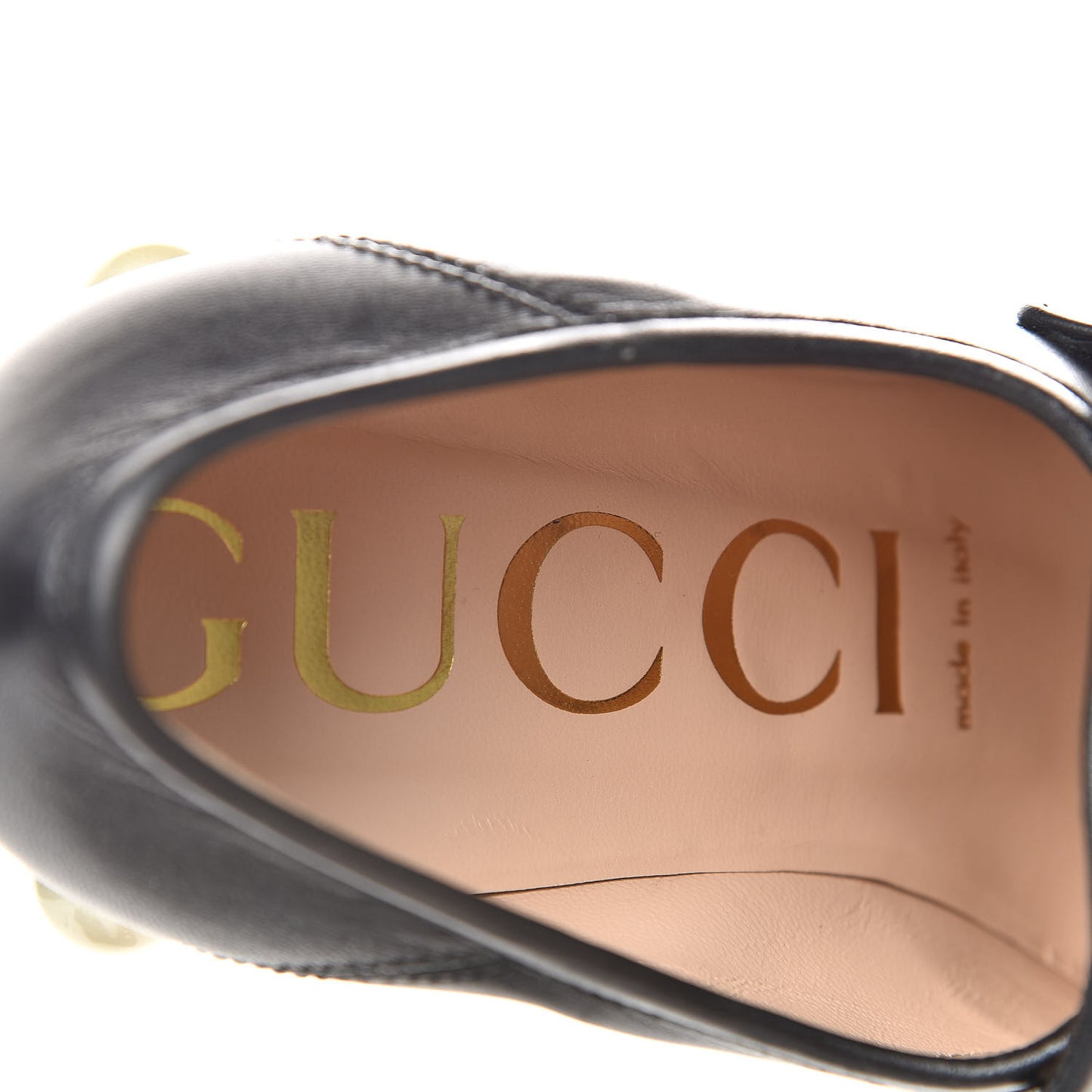 Malaga Kid Pearl Studded Vegas Platform Loafers 37.5 Black