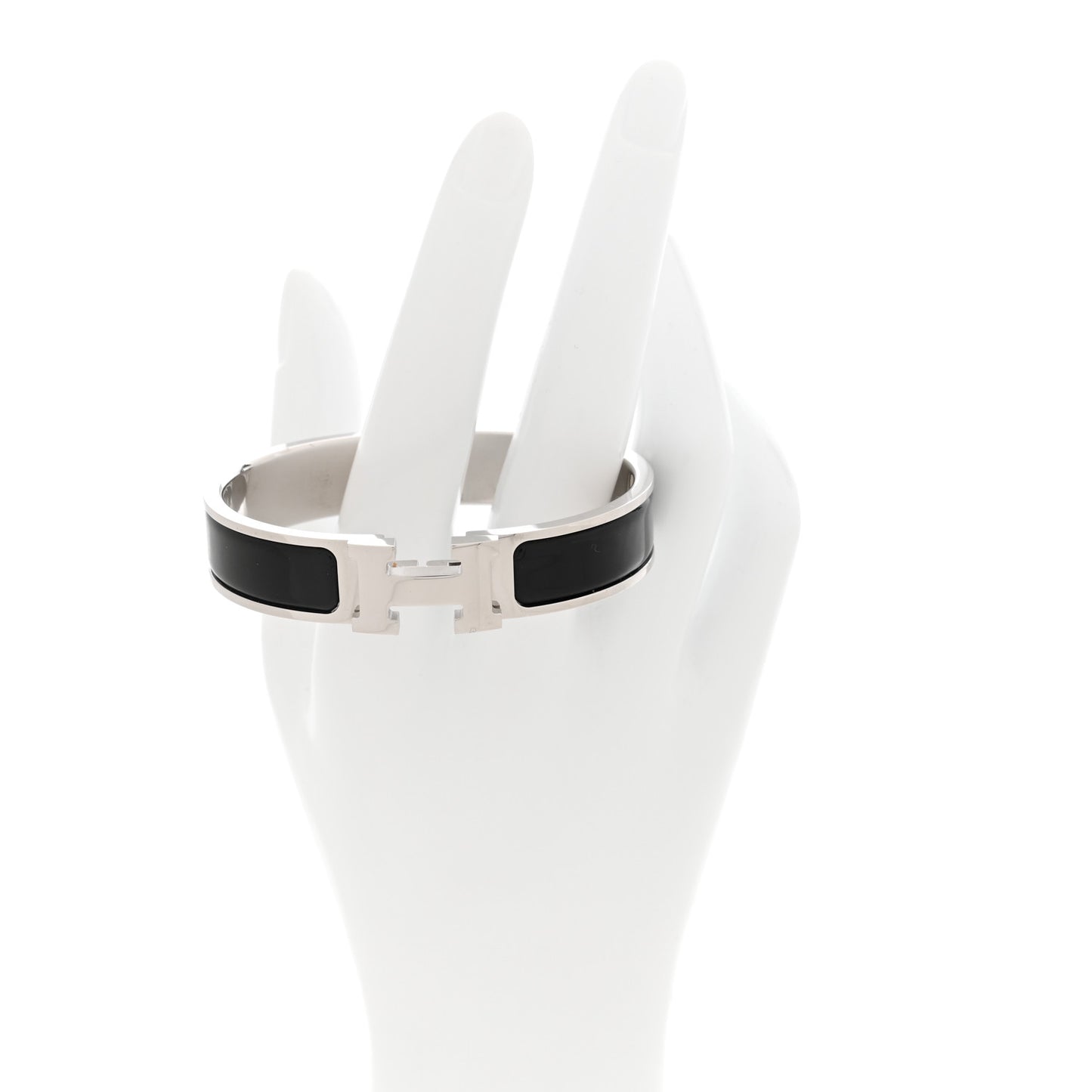 Enamel Narrow Clic Clac H Bracelet PM Black