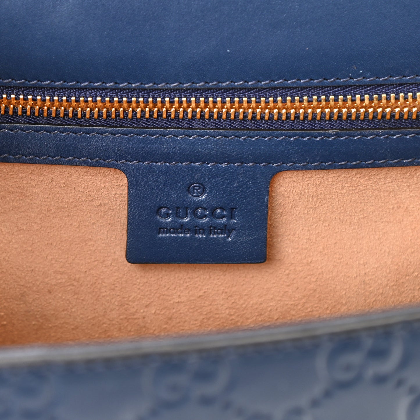 Guccissima Medium Padlock Shoulder Bag Blue Agata