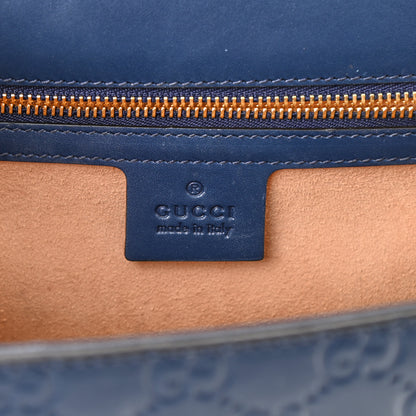 Gucci Guccissima Medium Padlock Shoulder Bag Blue Agata 6 of 8