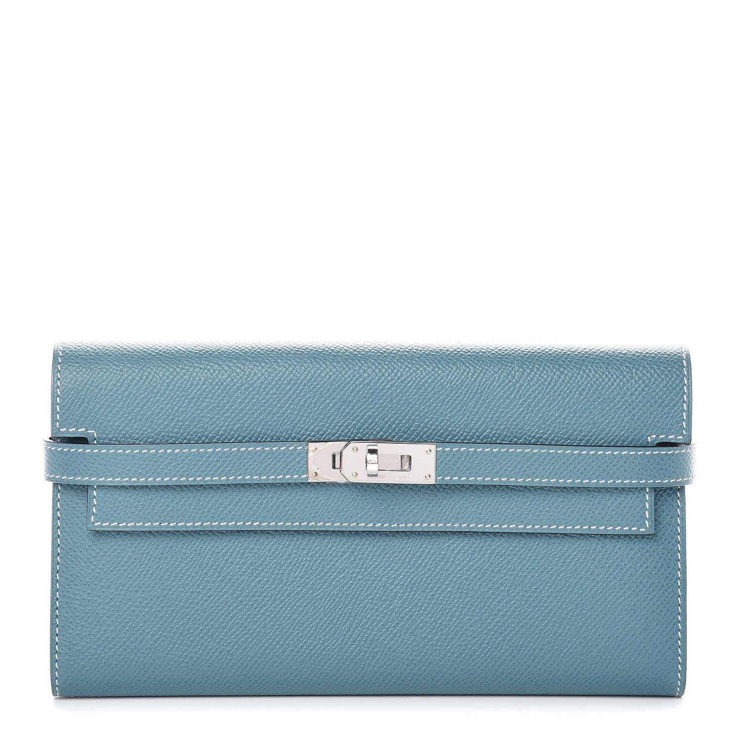 Hermes Epsom Kelly Longue Wallet Blue Jean 1 of 8
