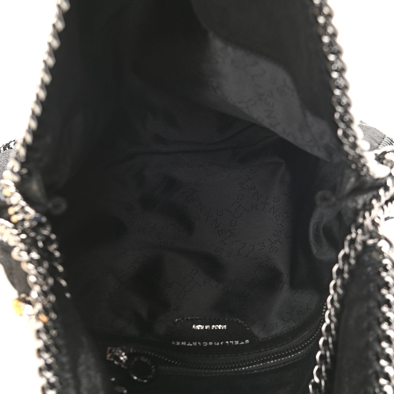 Stella McCartney Embellished Shaggy Deer Small Falabella Fold Over Tote Black 5 of 10