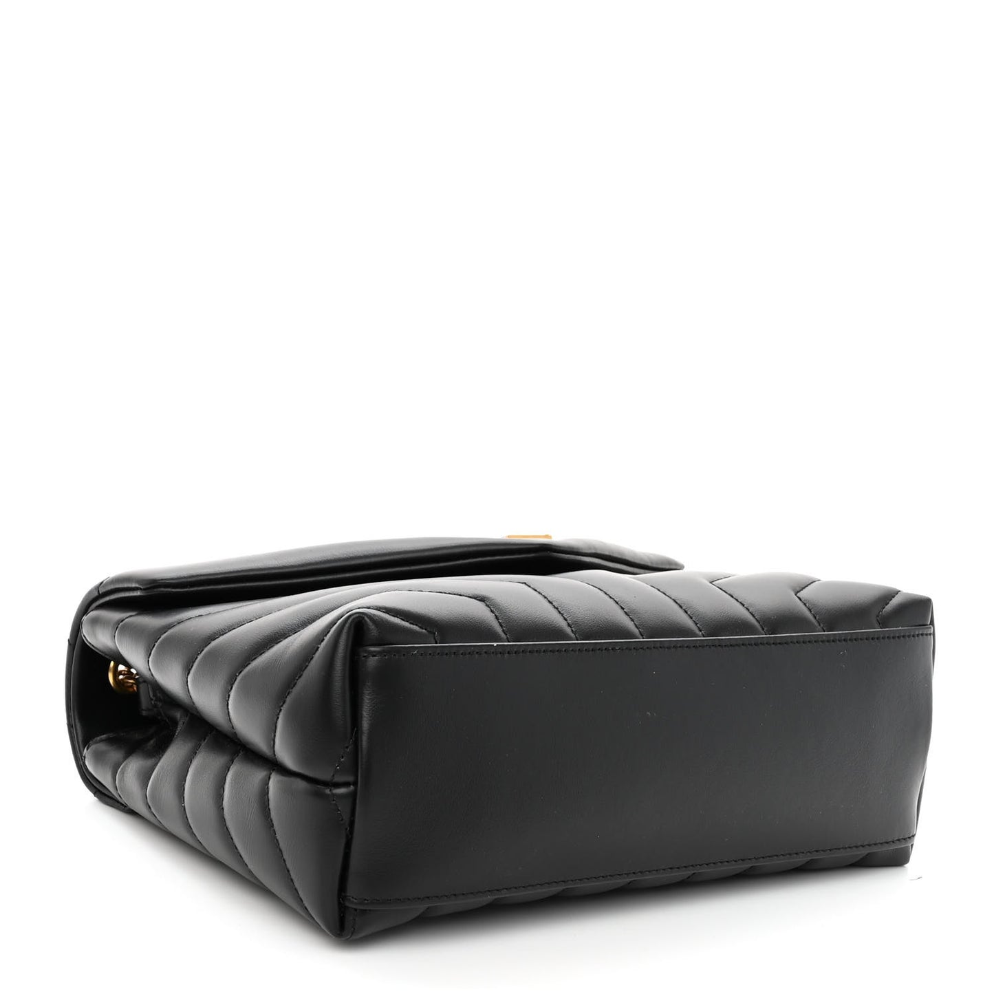 Calfskin Y Quilted Monogram Small Loulou Chain Satchel Black