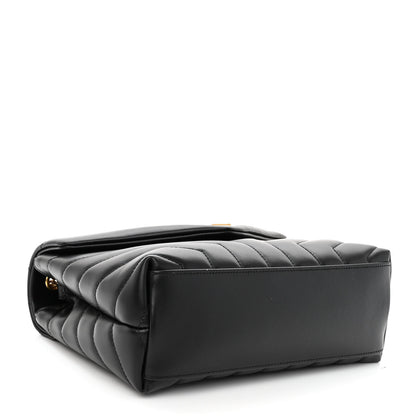 Saint Laurent Calfskin Y Quilted Monogram Small Loulou Chain Satchel Black 4 of 10