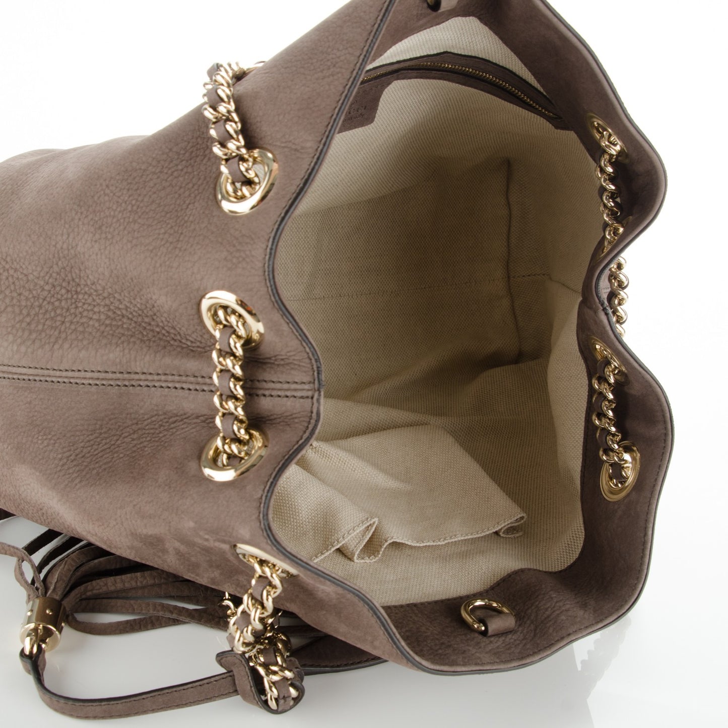 Vitello Range Medium Soho Chain Shoulder Bag Grey Field