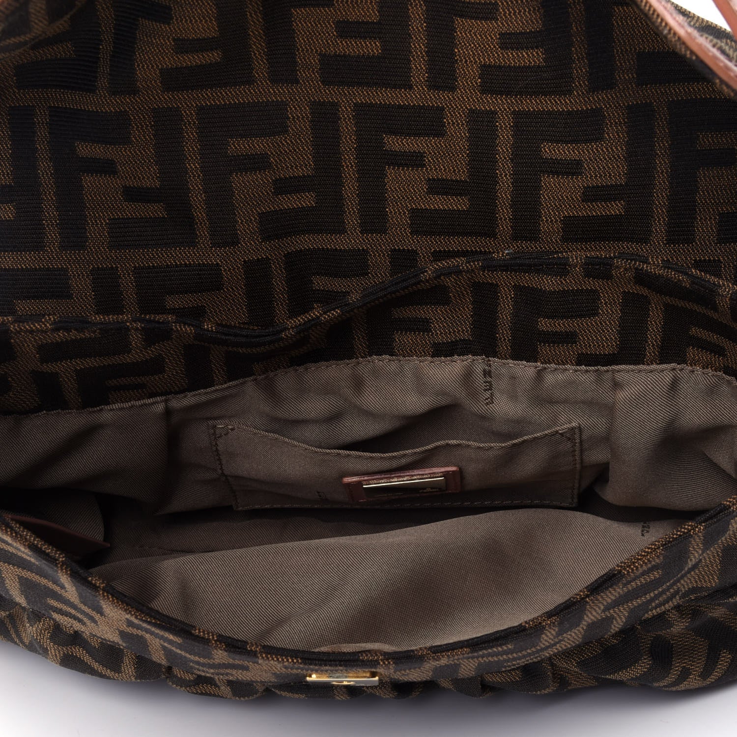 Fendi Zucca Cuoio Lucido Small Chef Shoulder Bag Tobacco Bois de Rose 3 of 4