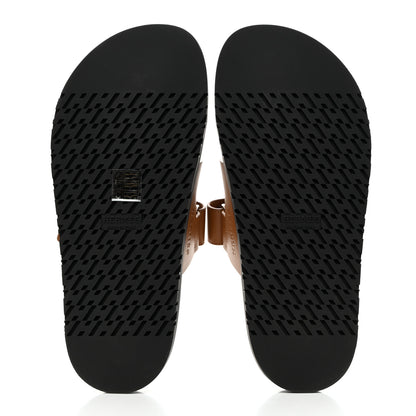 Hermes Calfskin Womens Chypre Sandals 37.5 Naturel 5 of 9