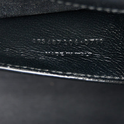 Saint Laurent Grain De Poudre Textured Mixed Matelasse Triquilt Medium Monogram Satchel Black 8 of 11