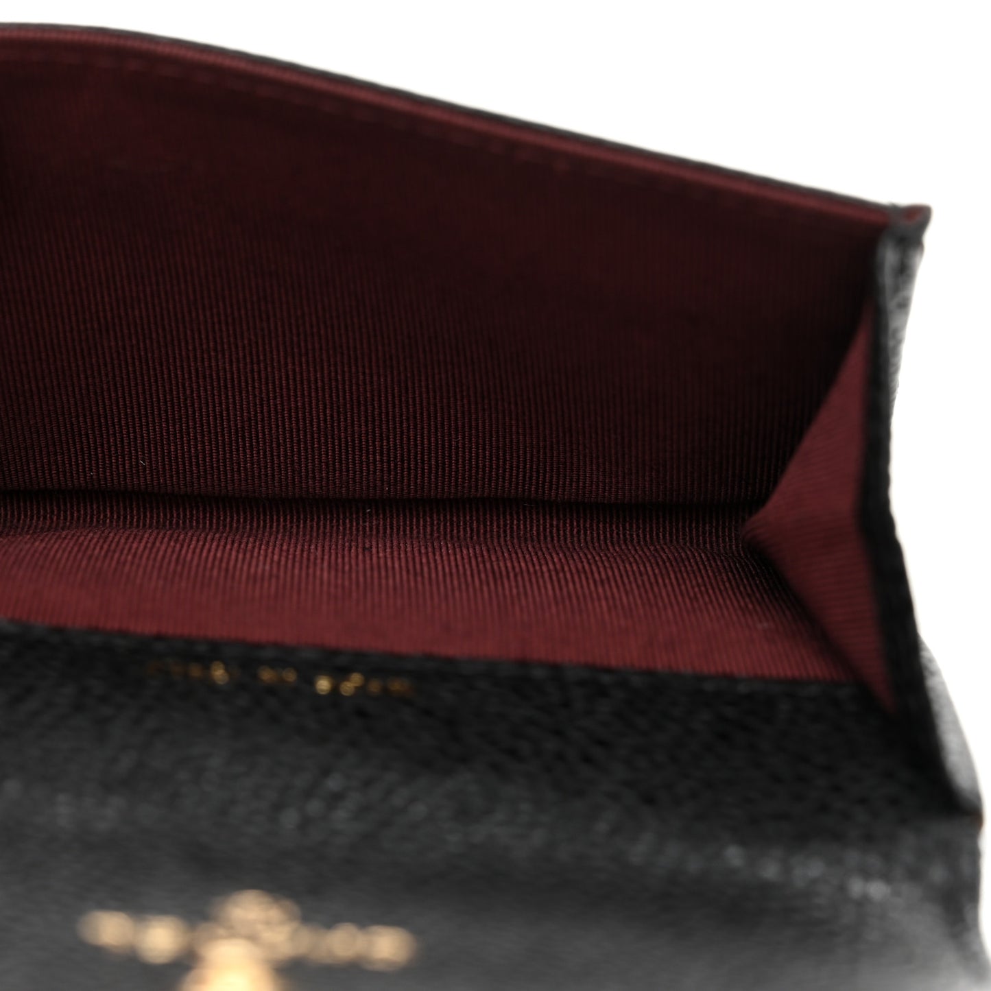 Caviar Quilted Flap Card Holder Black