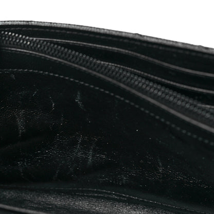 Saint Laurent Grain De Poudre Matelasse Chevron Monogram Chain Wallet Black 10 of 11