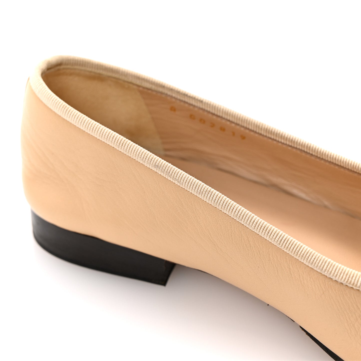 Lambskin Cap Toe CC Ballerina Flats 35.5 Beige Black