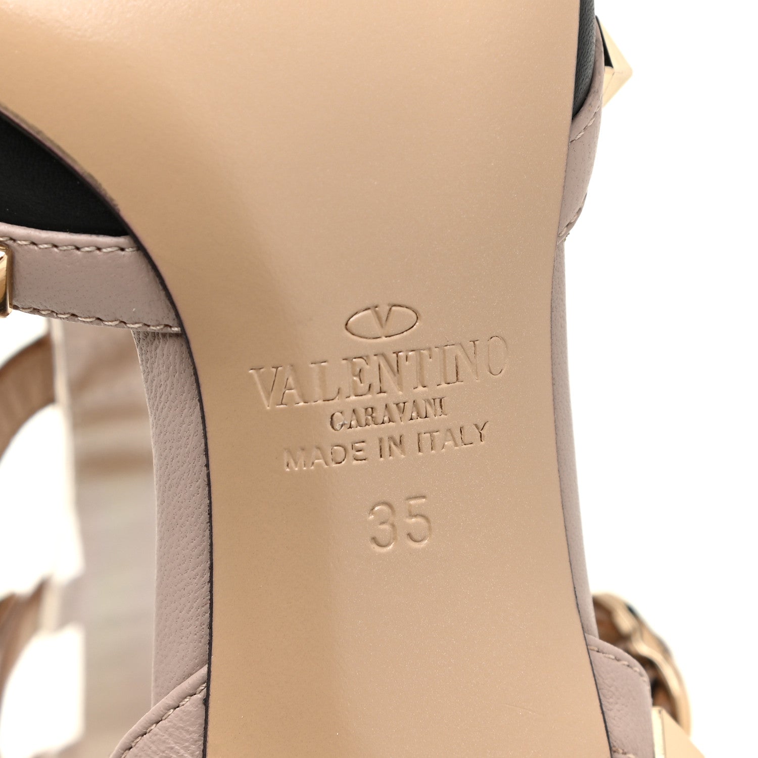 Valentino Garavani Calfskin Nappa Rockstud Ankle Strap 65mm Pumps 35 Black Poudre 6 of 9