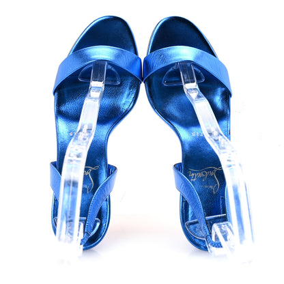 Christian Louboutin Kid Laminato O Marylin 85 Slingback Sandal Heels 36.5 Alize 2 of 9