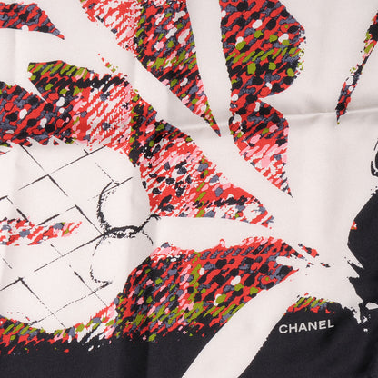 Chanel Silk CC Thistle Square Scarf 3 of 5