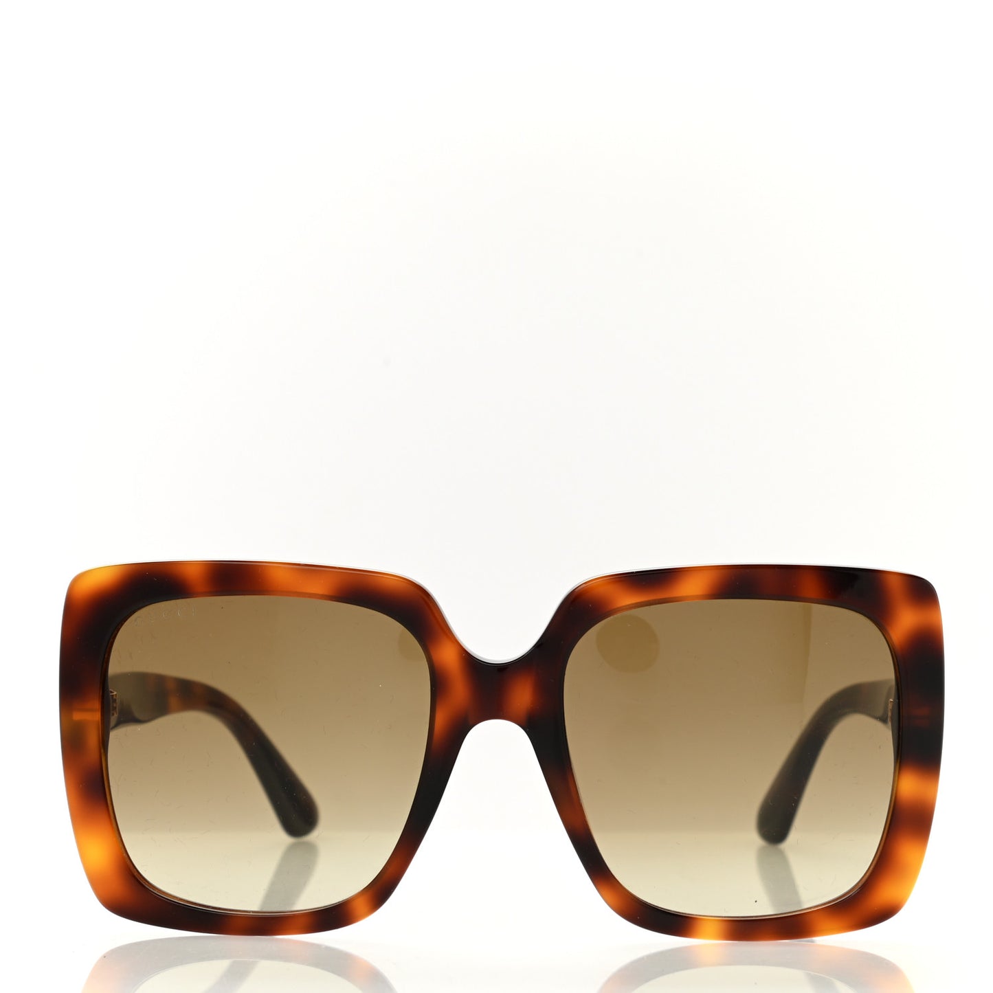 Acetate Square Frame Crystal Sunglasses GG 0418S Tortoiseshell