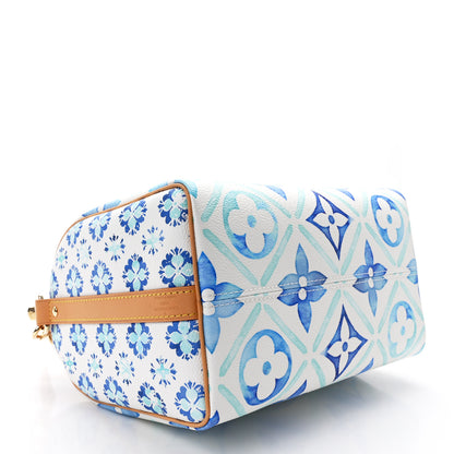 Louis Vuitton Monogram Tiles By The Pool Speedy Bandouliere 25 Lagoon Blue 4 of 11