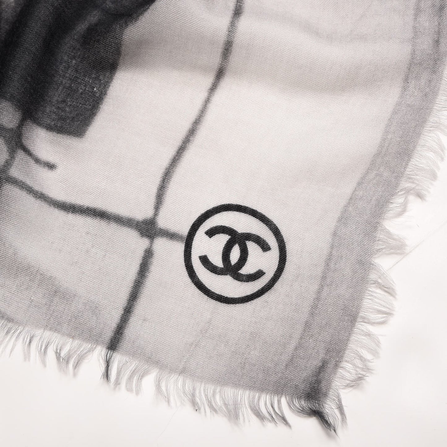 Cashmere CC Scarf Black White
