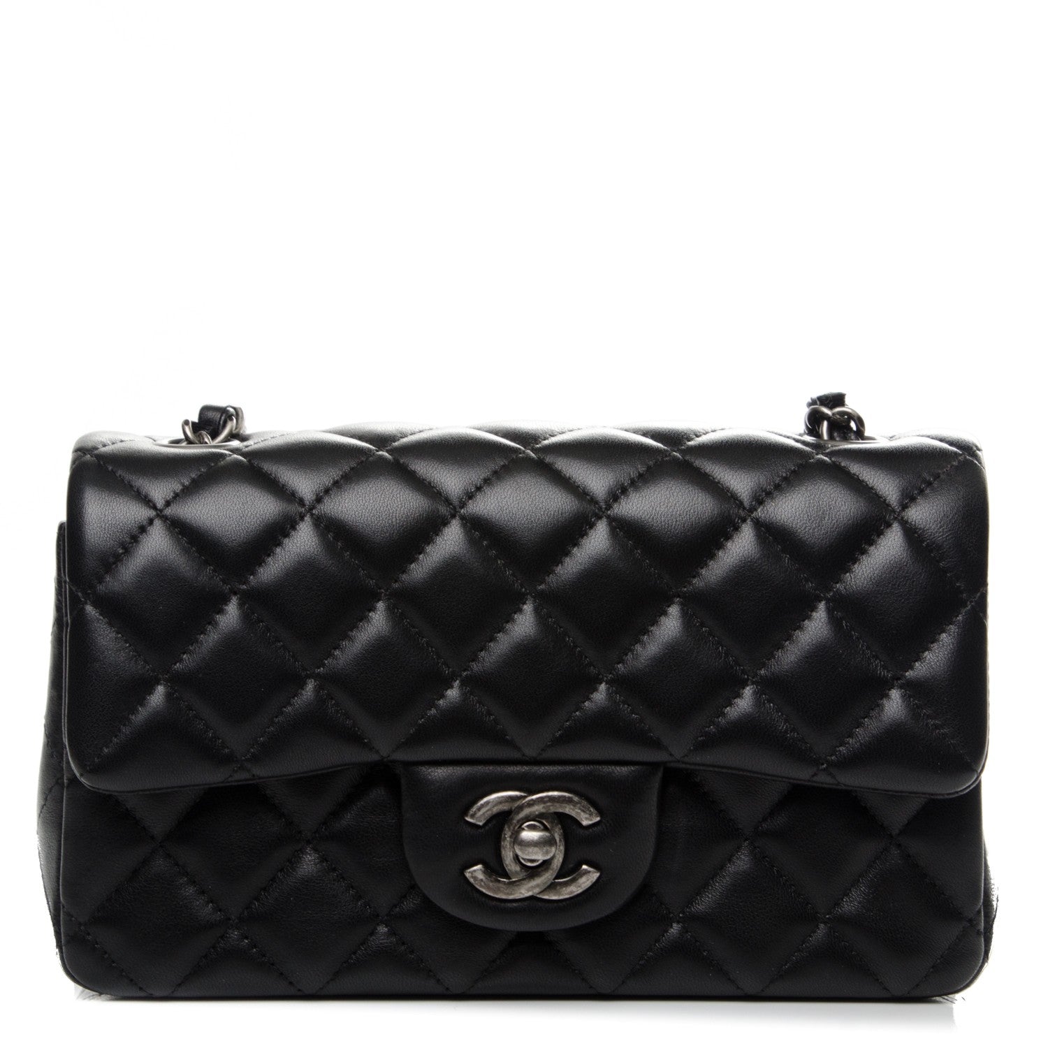 Chanel Lambskin Quilted Mini Rectangular Flap Black 1 of 8