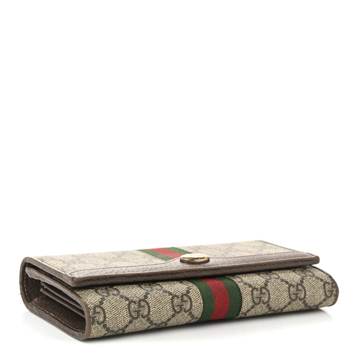 GG Supreme Monogram Web Ophidia Wallet On Chain Brown