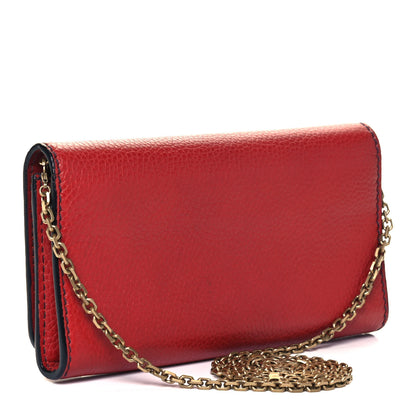 Christian Dior Grained Lambskin J'adior Croisiere Chain Wallet Red 2 of 10