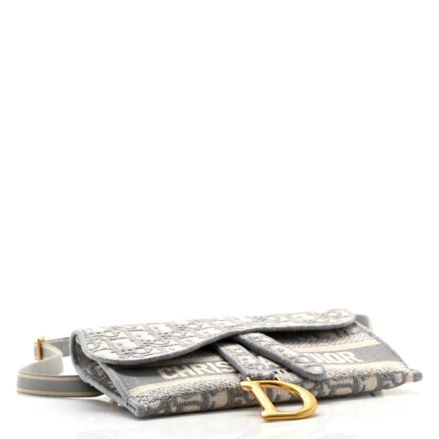 Oblique Slim Saddle Pouch Grey