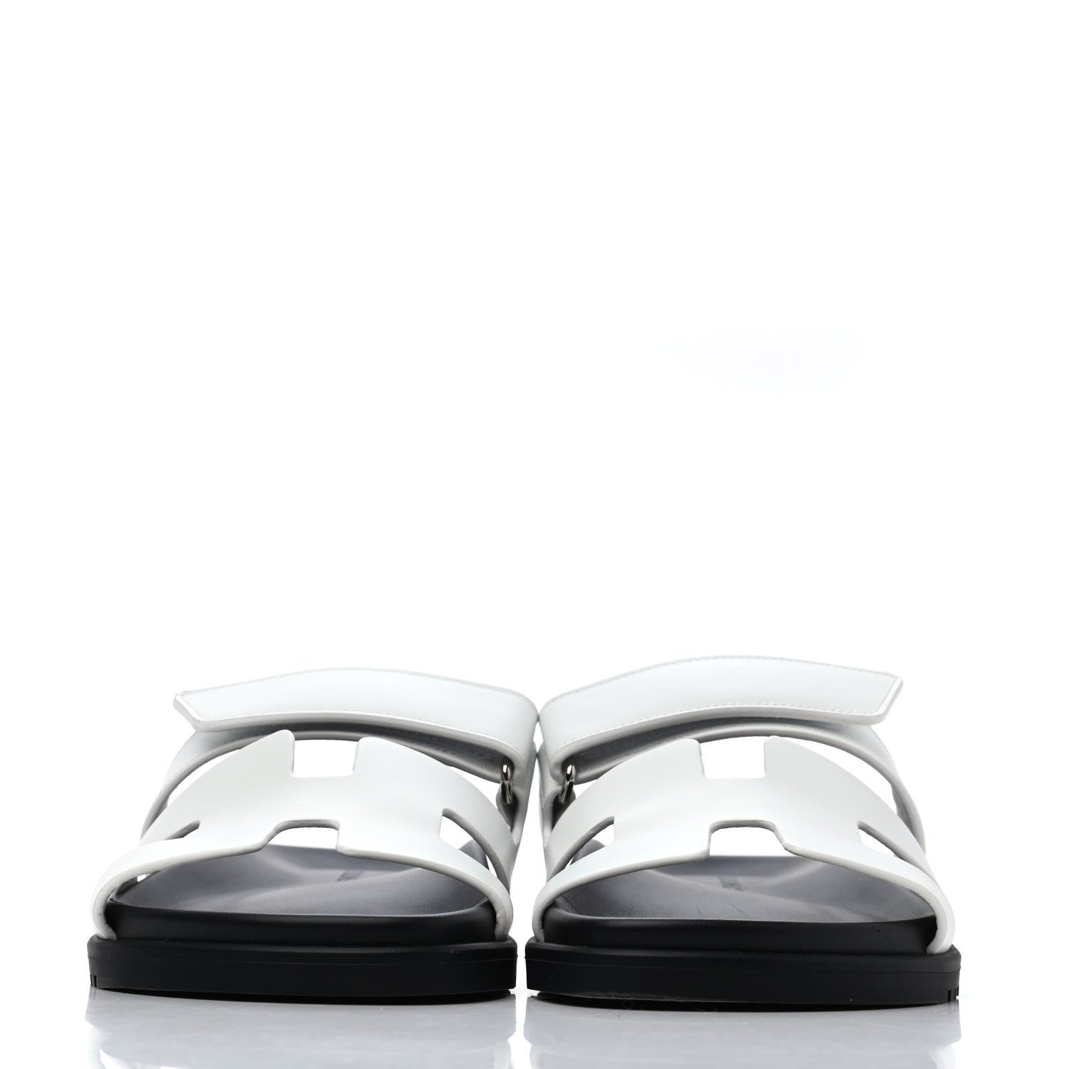 Hermes Calfskin Womens Chypre Sandals 38.5 White 2 of 4