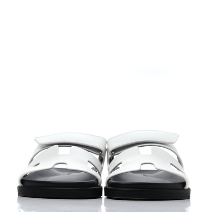 Hermes Calfskin Womens Chypre Sandals 38.5 White 2 of 4