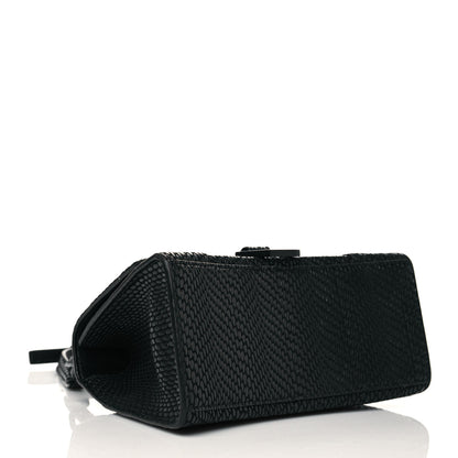 Balenciaga Matte Calfskin Viper Effect Small Hourglass Top Handle Bag Black 4 of 11