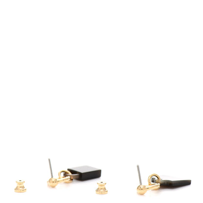 Hermes Permabrass Buffalo Horn Wood Amulette Kelly Bag Earrings 3 of 6