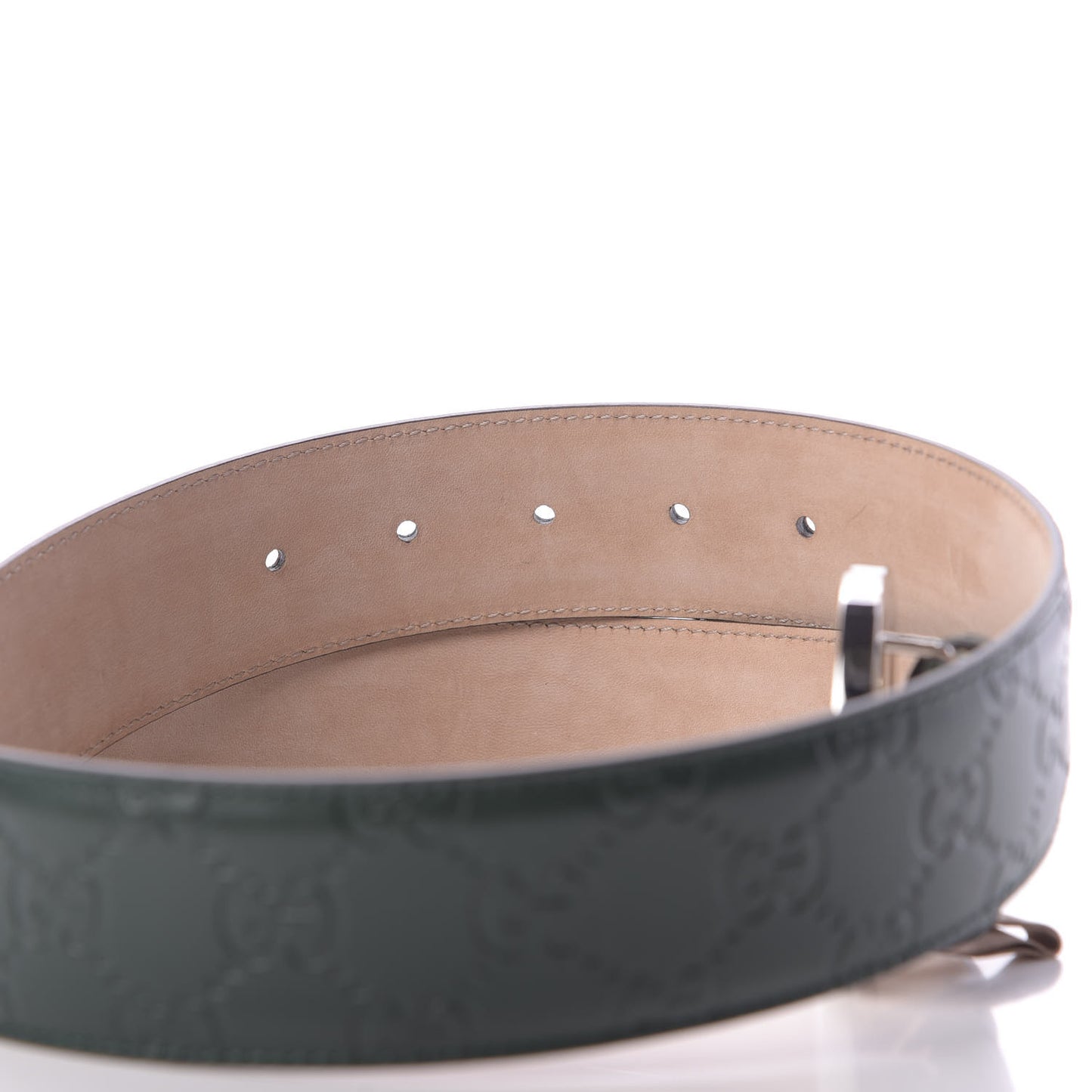 Guccissima Signature Interlocking G 40mm Belt 80 32 Verde